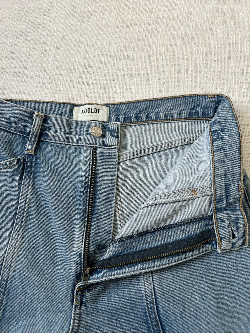 Agolde Mara High-Rise Barrel-Leg Light Wash Jeans Size 27 Curved Baggy Relaxed - Picture 14 of 16